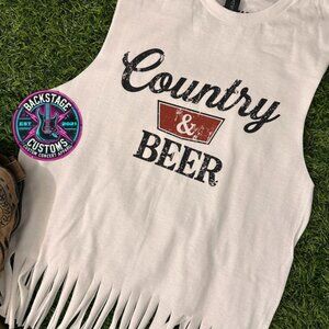 Country & Beer Fringe Muscle Tank